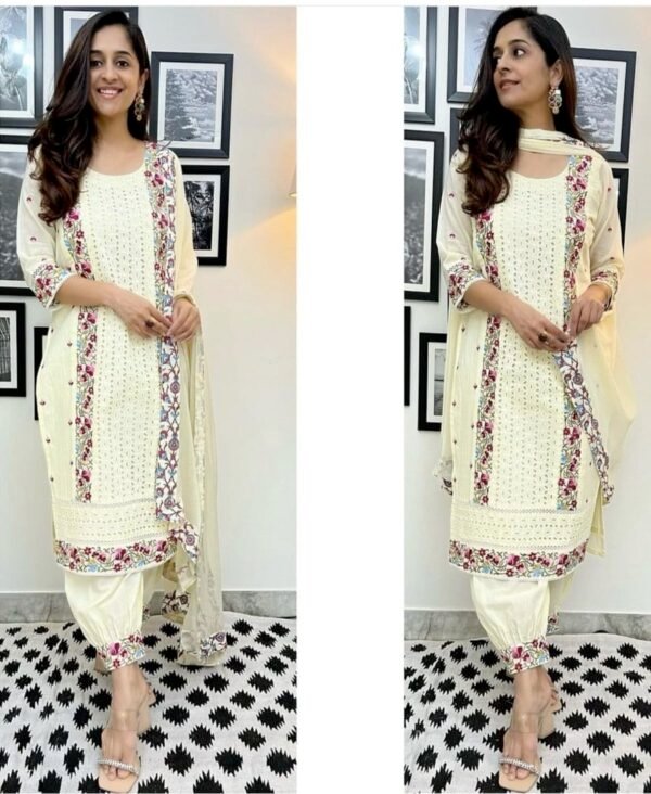 Lemon Yellow Broidered Kurta Set