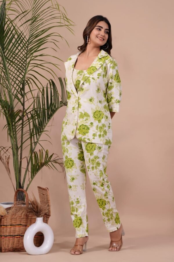 Green Printed 3 Piece Co-ord Set