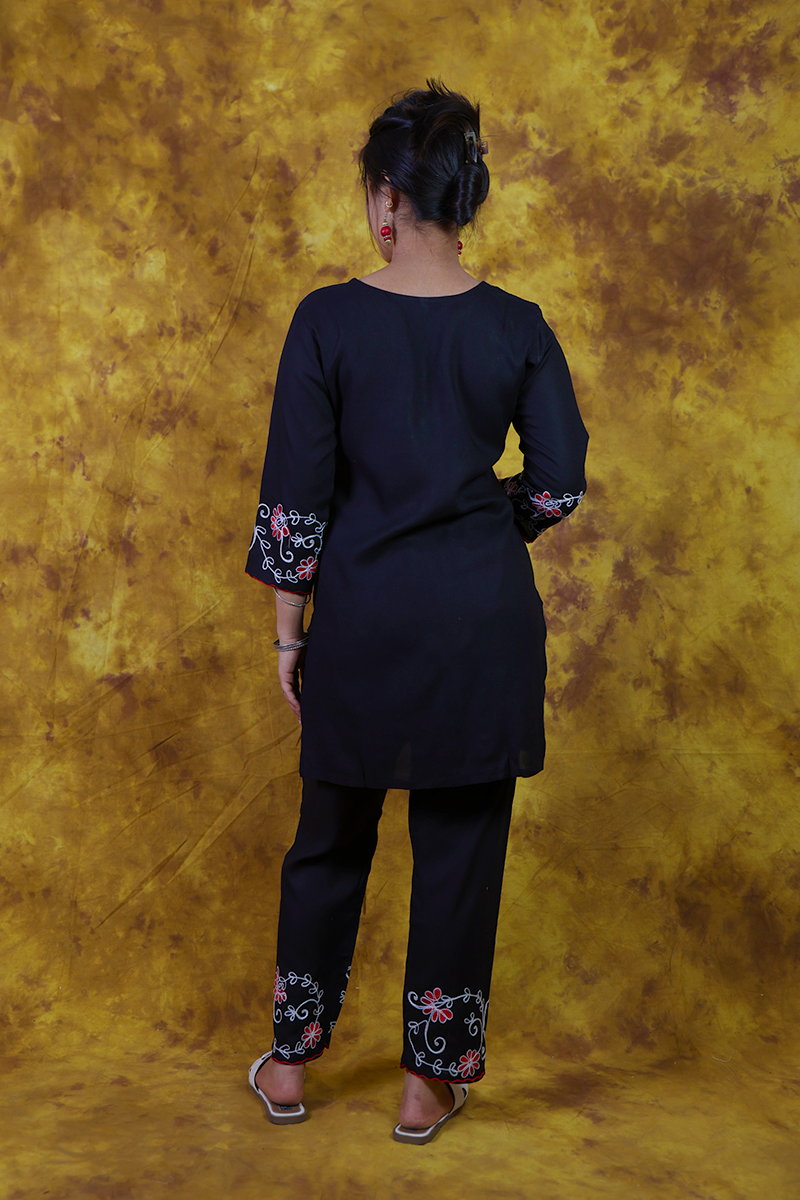 Black Threadwork Co-ord Set 5
