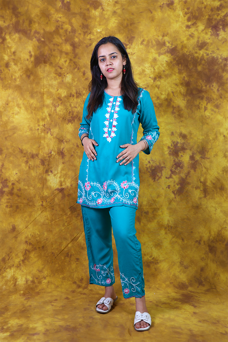 Blue Threadwork Co-ord set 2