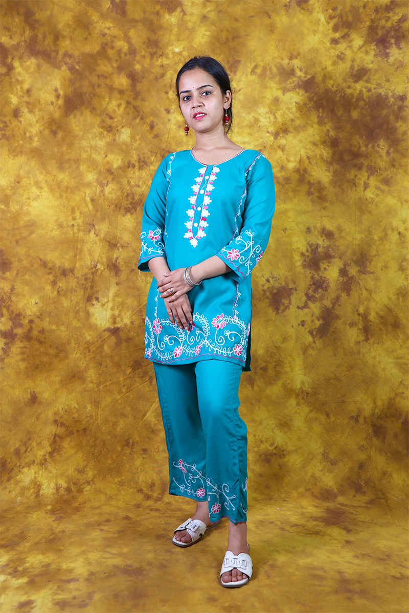 Blue Threadwork Co-ord set 3