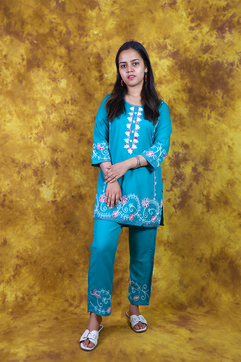 Blue Threadwork Co-ord set 4