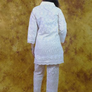 White Chikankari Co-ord Set back