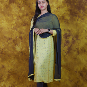 Yellow and Black Kurta Set by khushiyan.ca
